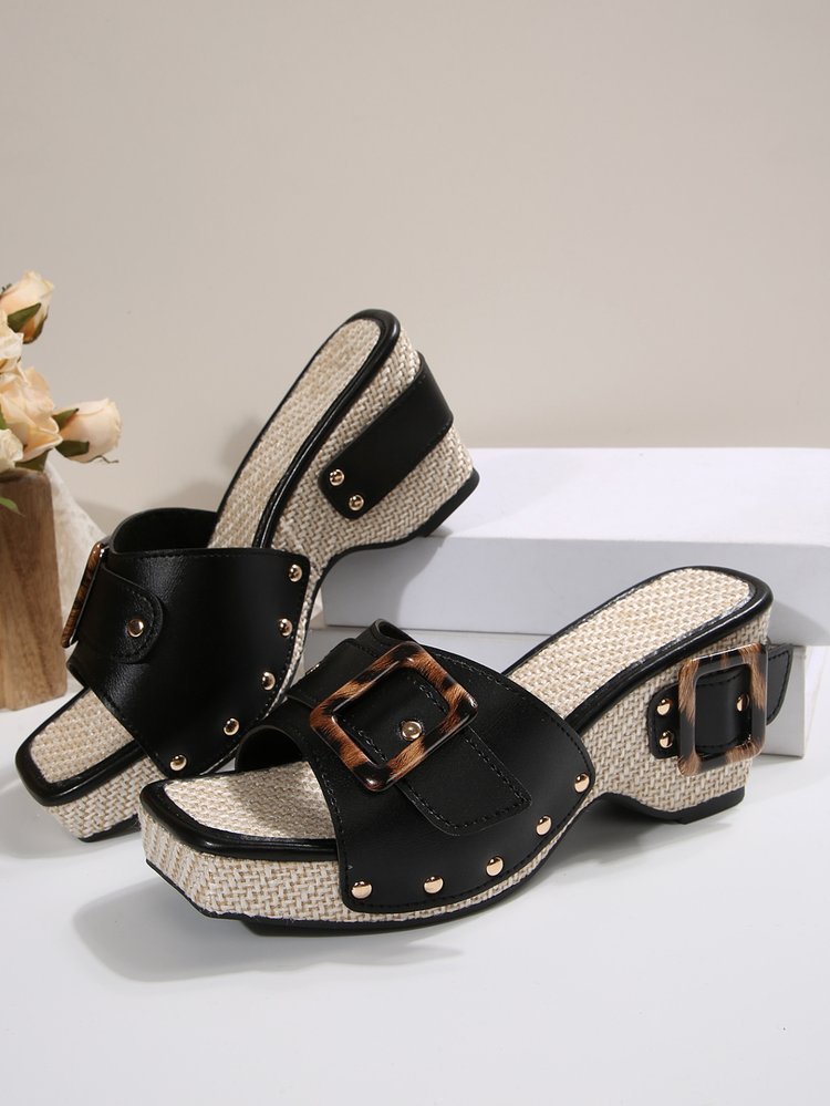 Plus Size Trend Platform Wedge Sandals Rivet