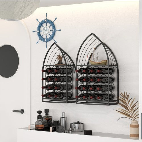 Household Universal Simple Two-piece Sailboat Shaped Wine Cabinet Rack