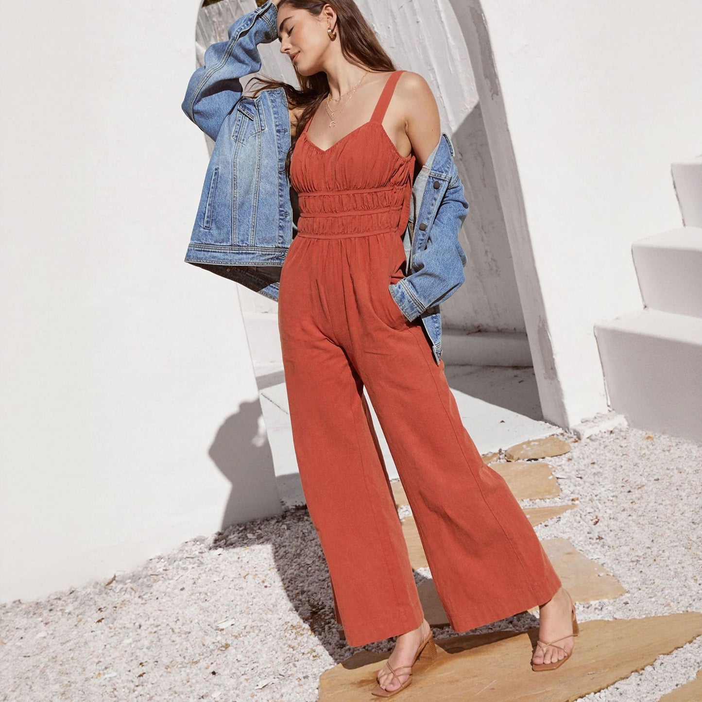 Women's Vacation Spaghetti Straps Jumpsuit
