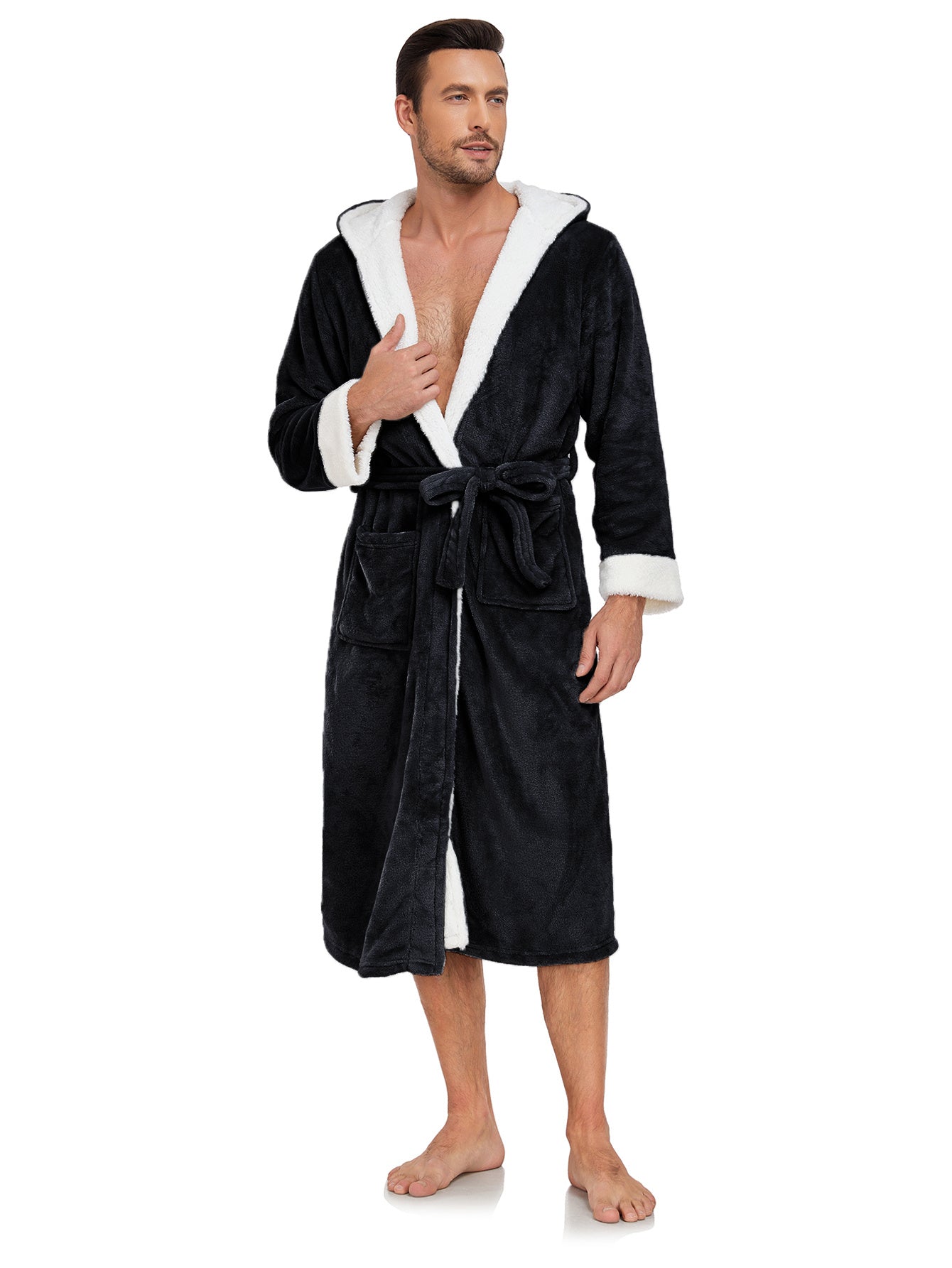 RONGTAI Ladies Long Fleece Bathrobe