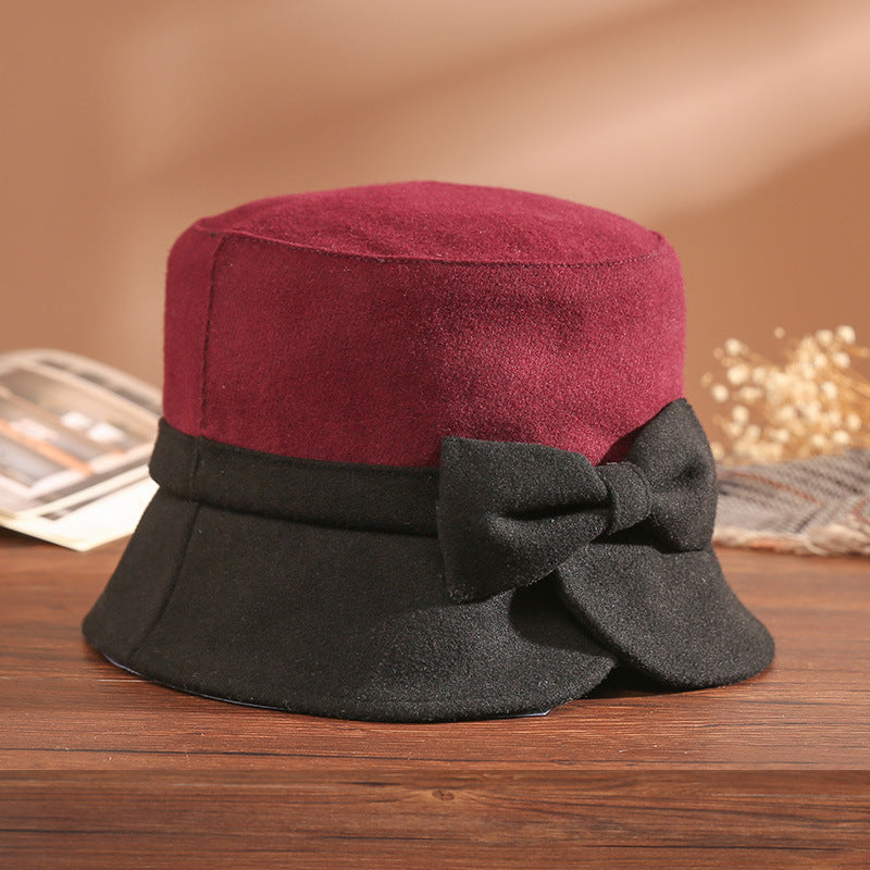 Women's Winter Graceful Bow Elegant Bucket Hat
