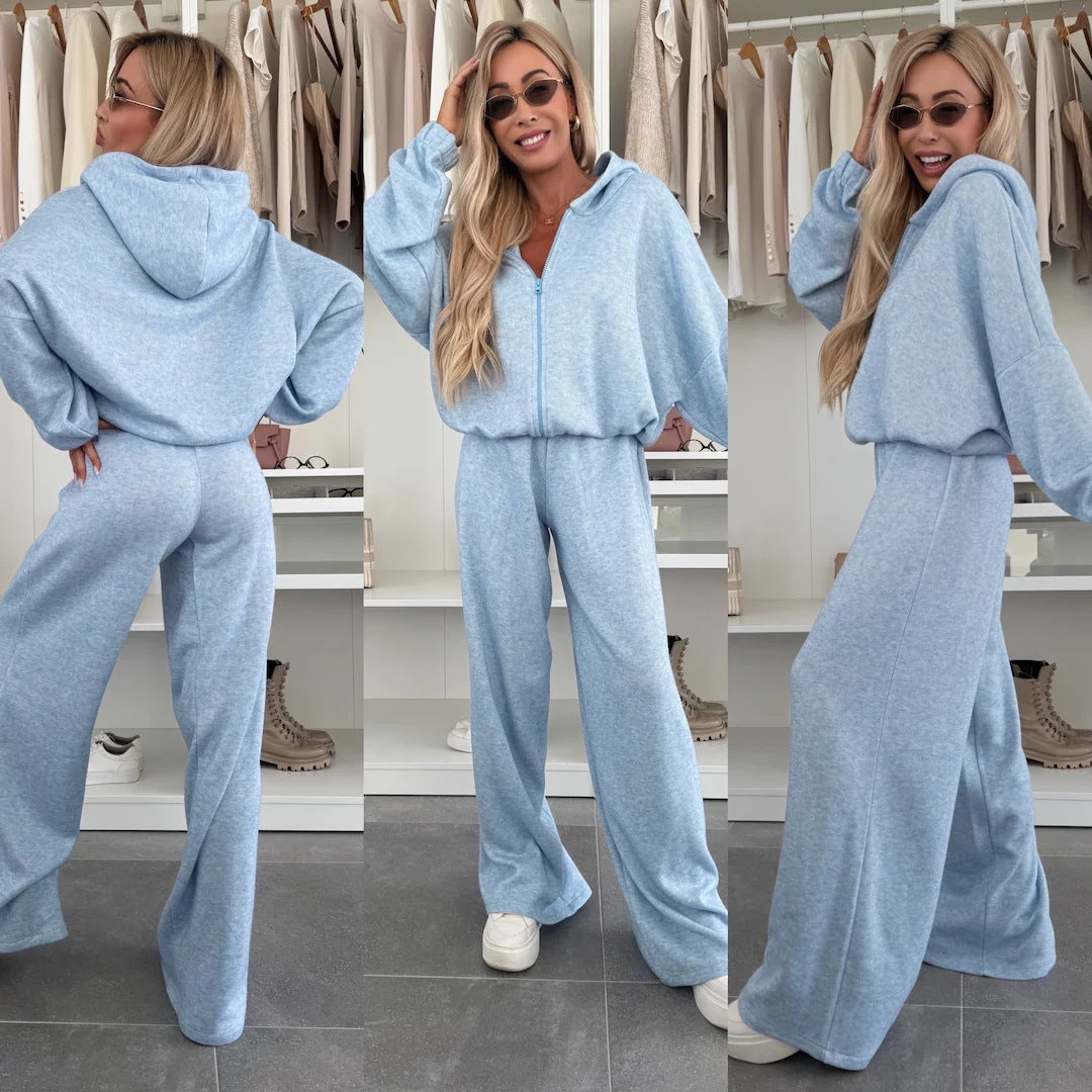 Elastic Trousers Two-piece Set Women