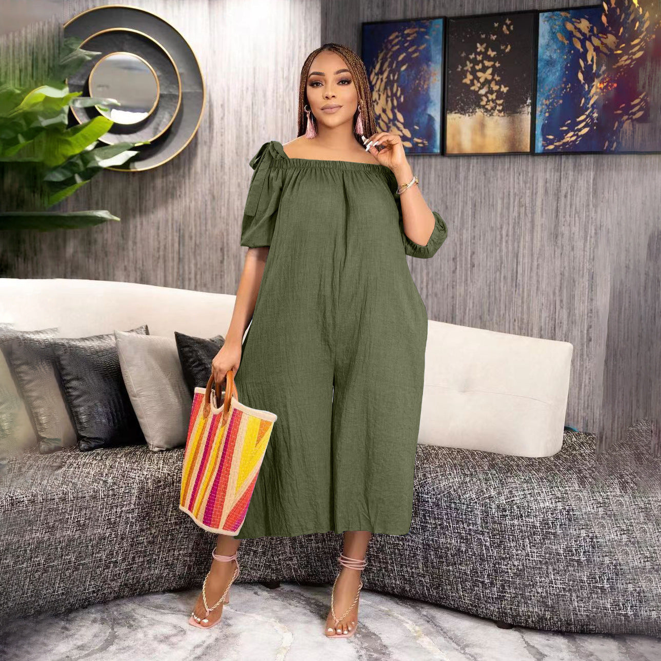 Casual Loose Cropped Jumpsuit