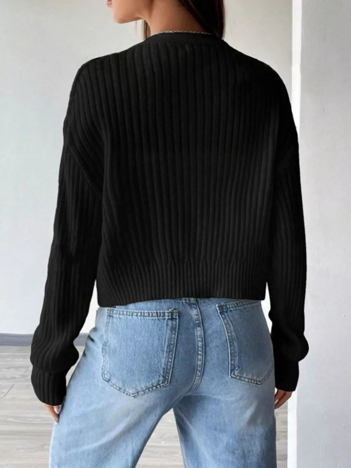 V Neck Button Up Cardigan