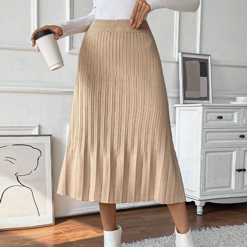 New Pure Color All-matching Slim Fit Women's Skirt