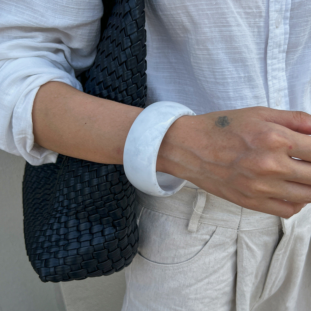 Exaggerated Round Wide-face Resin Bracelet