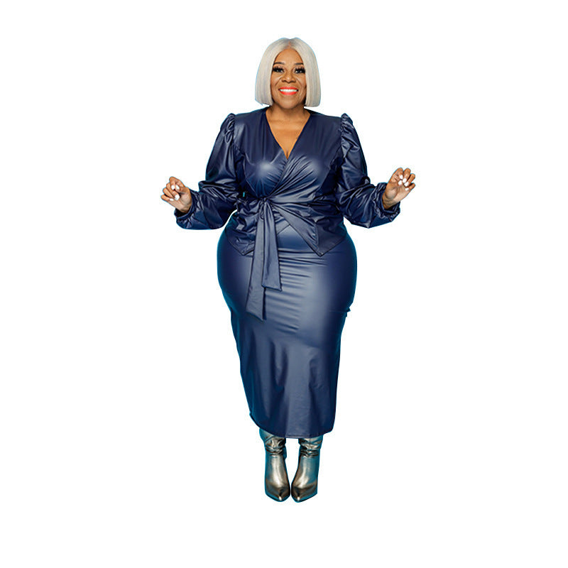 Solid Color Elegant Matte Suit Jacket dress