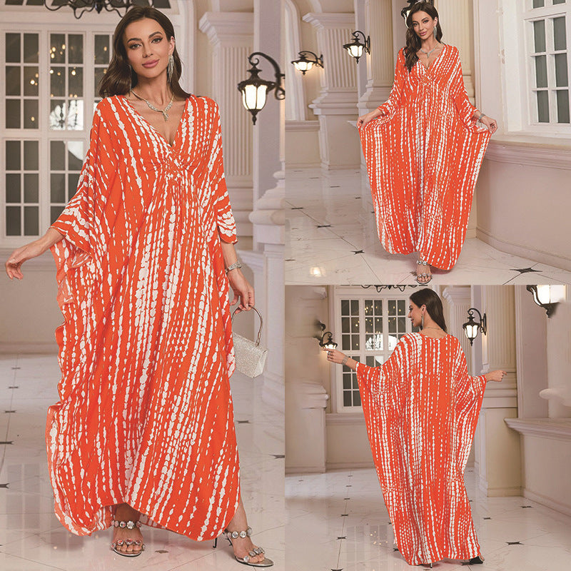 Fashion Personalized Cotton Printed Beach Dress Women