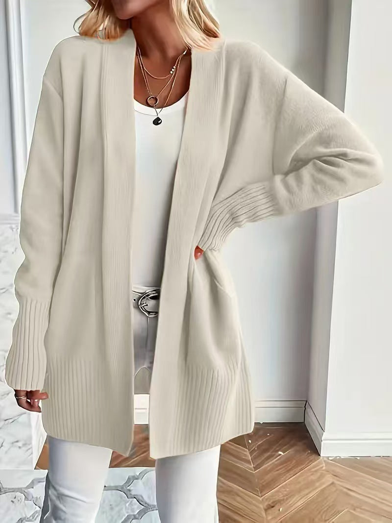 Women's Solid Color Knit Casual Simple Cardigan
