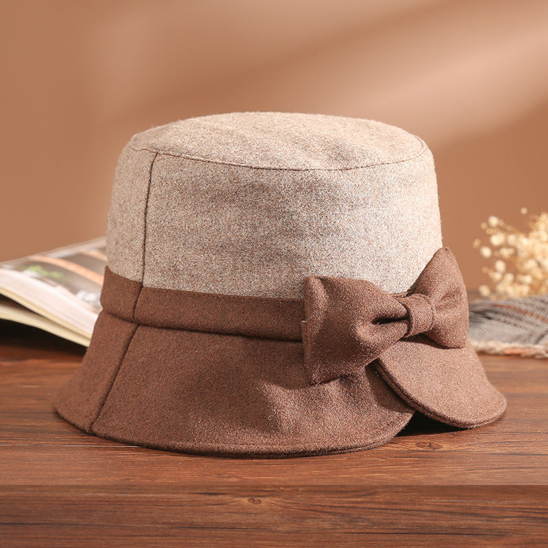 Women's Winter Graceful Bow Elegant Bucket Hat