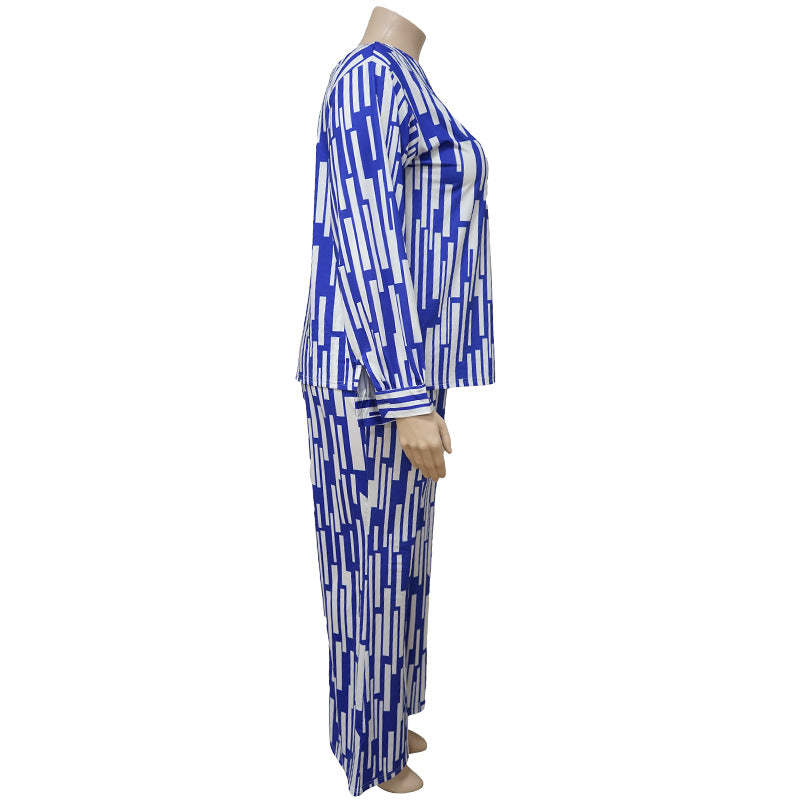 Plus Size Fat Women Two-piece Suit 4xl Ladies Set Tops