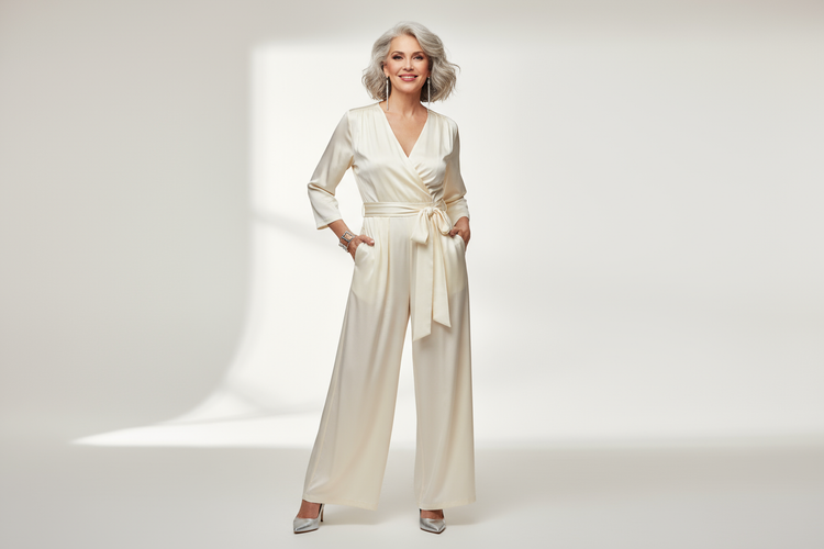 mature woman in jumpsuit 