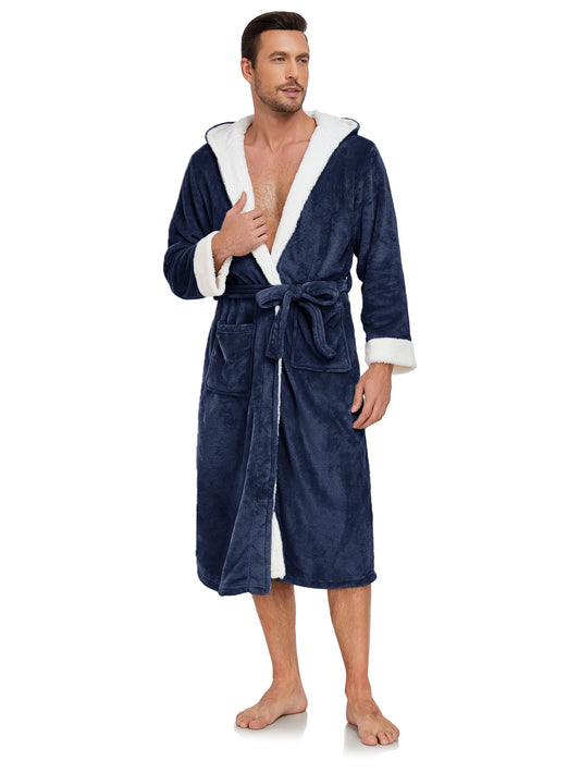 RONGTAI Ladies Long Fleece Bathrobe