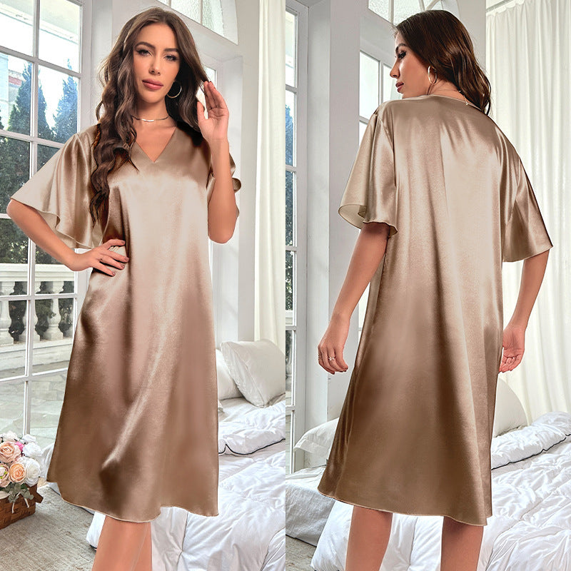 Large Size Ice Silk Pajamas Cooling Feeling Thin