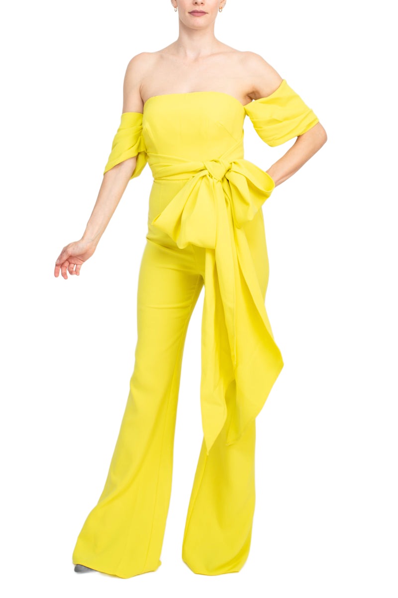 Jovani Off The Shoulder Scuba Crepe Prom Jumpsuit