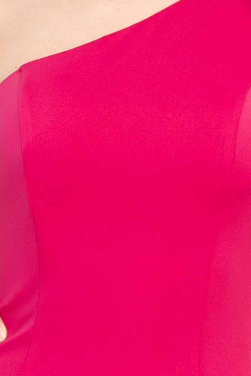 Jovani Fitted One Shoulder Slit Front Crepe Gown