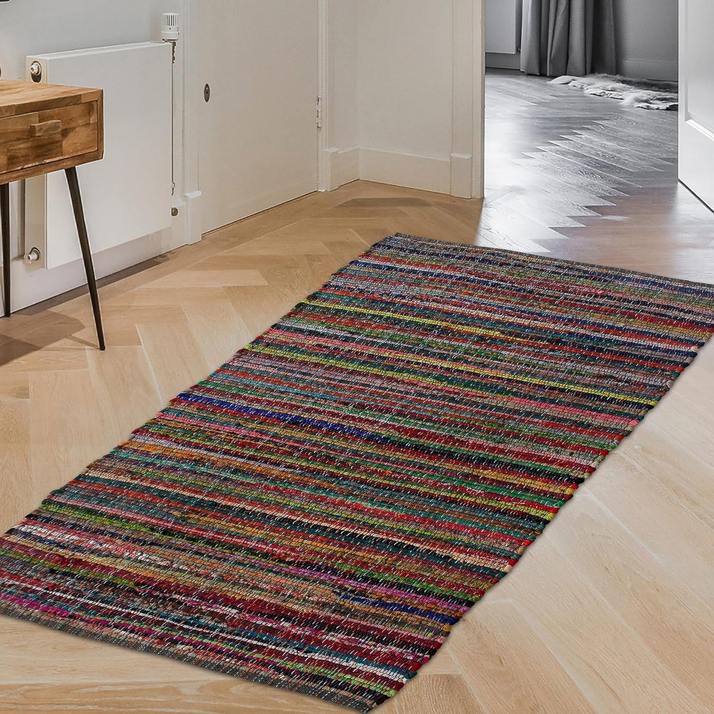 Chardin Home Recycled Cotton Rag Rug — Vibrant, Unique & Durable