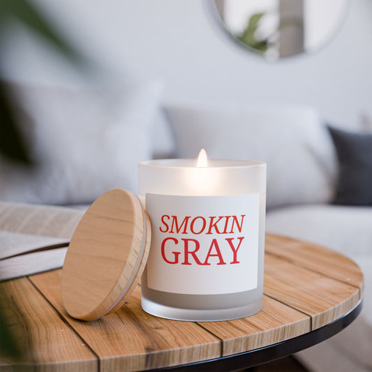 Smokin Gray Frosted Glass Candle, 11oz