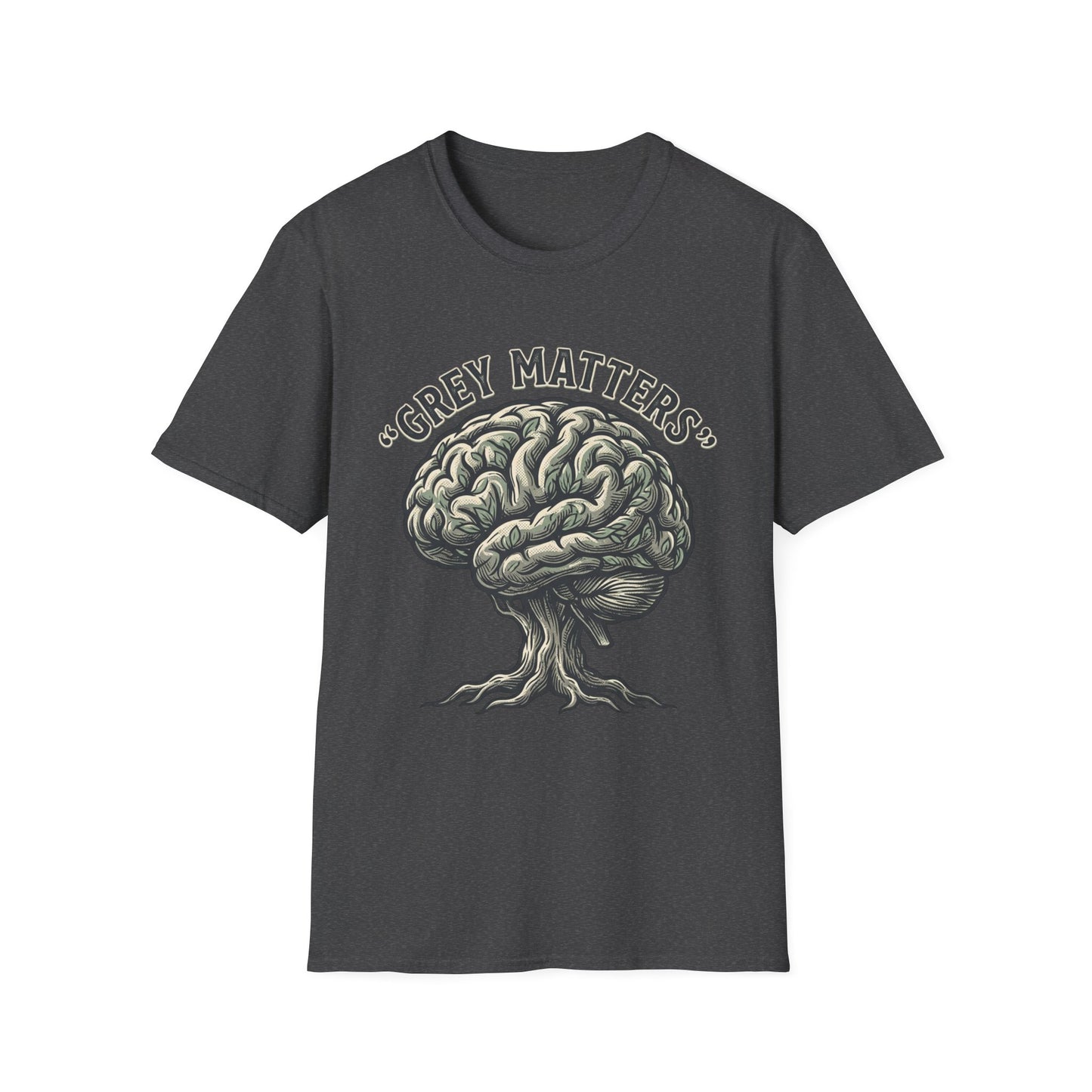 Grey Matters T-Shirt — Brain Tree Illustration Tee