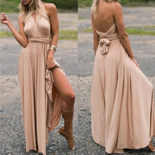 Women's  Long Party Dress Club Floor-Length Summer Backless Bandage Maxi Dress Multiway Boho Women Dress