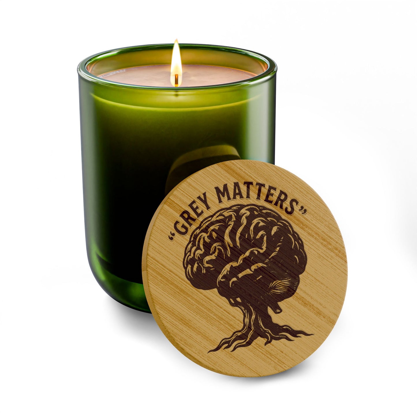 Engraved 'Grey Matters' 14oz Scented Soy Candle — Aromatherapy Gift Candle
