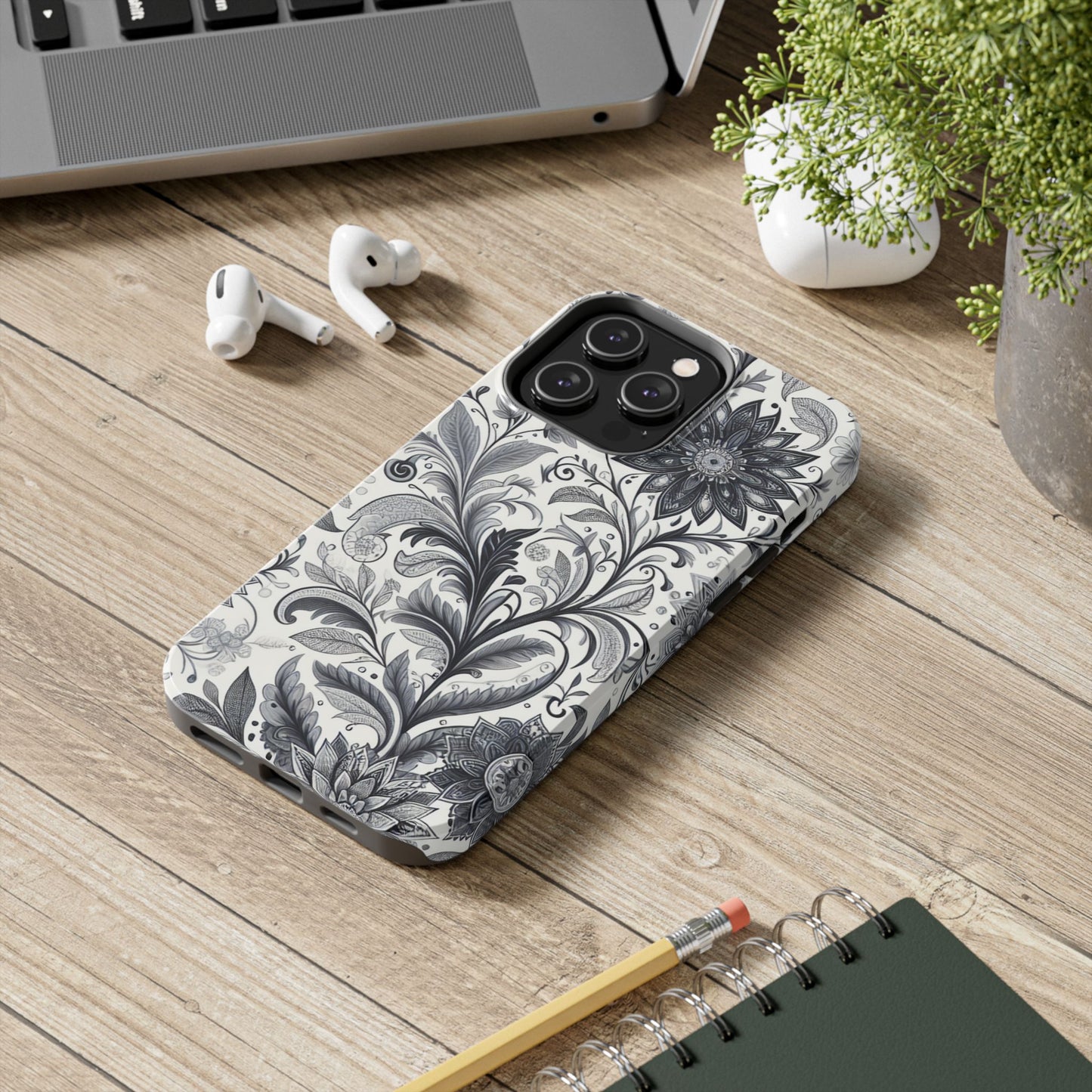 Floral Tough Phone Cases, Durable Phone Cover, Stylish Floral Design, Gift for Her, Trendy Tech Accessories, Birthday Present