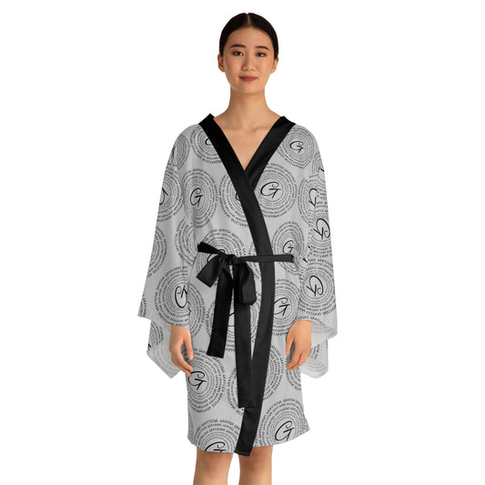 Long Sleeve Kimono Robe (AOP) circle Signature grayceful