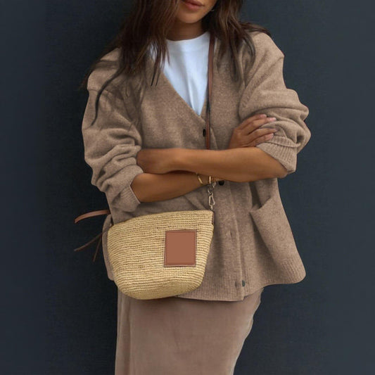 Women Casual Minimalist Long Sleeve Senior Coat Sweater