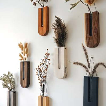 Indoor Wall Hanging Planter Wooden Vase