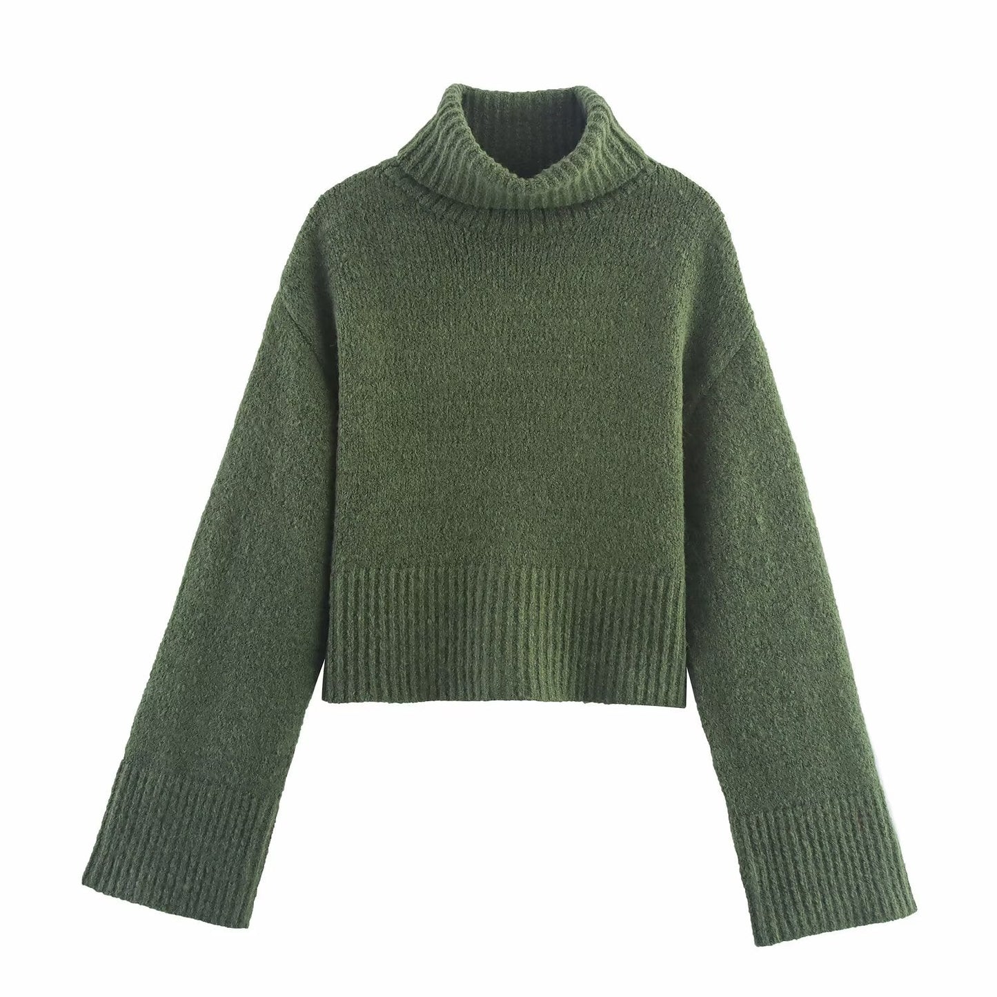 Women Clothing Winter Long Sleeve Stand Collar Basic Comfortable All Matching Sweater