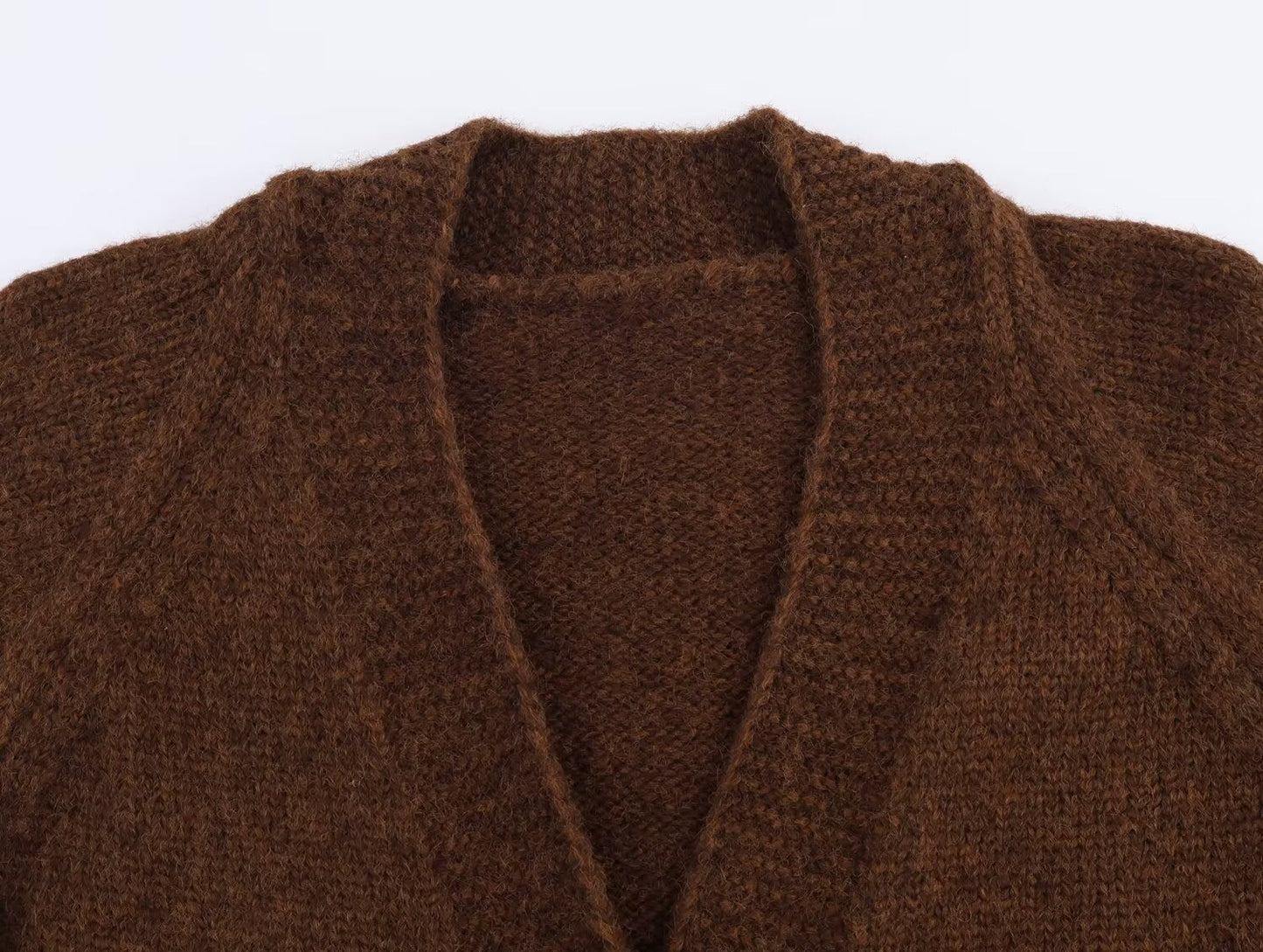 Advanced Retro Lazy V neck Sweater Coat Women Autumn Winter Loose Mid Length Soft Glutinous Knitted Cardigan