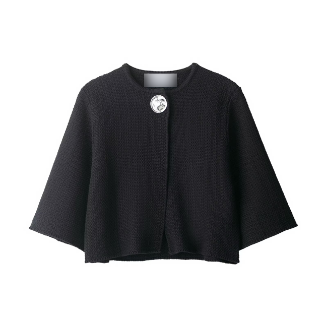 Elegant Women Clothing Button Structure Knitted Coat