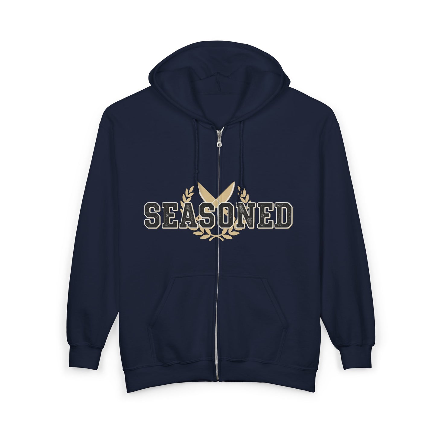 Seasoned Zip Hoodie – Vintage Chef / Culinary Lover Full-Zip Sweatshirt