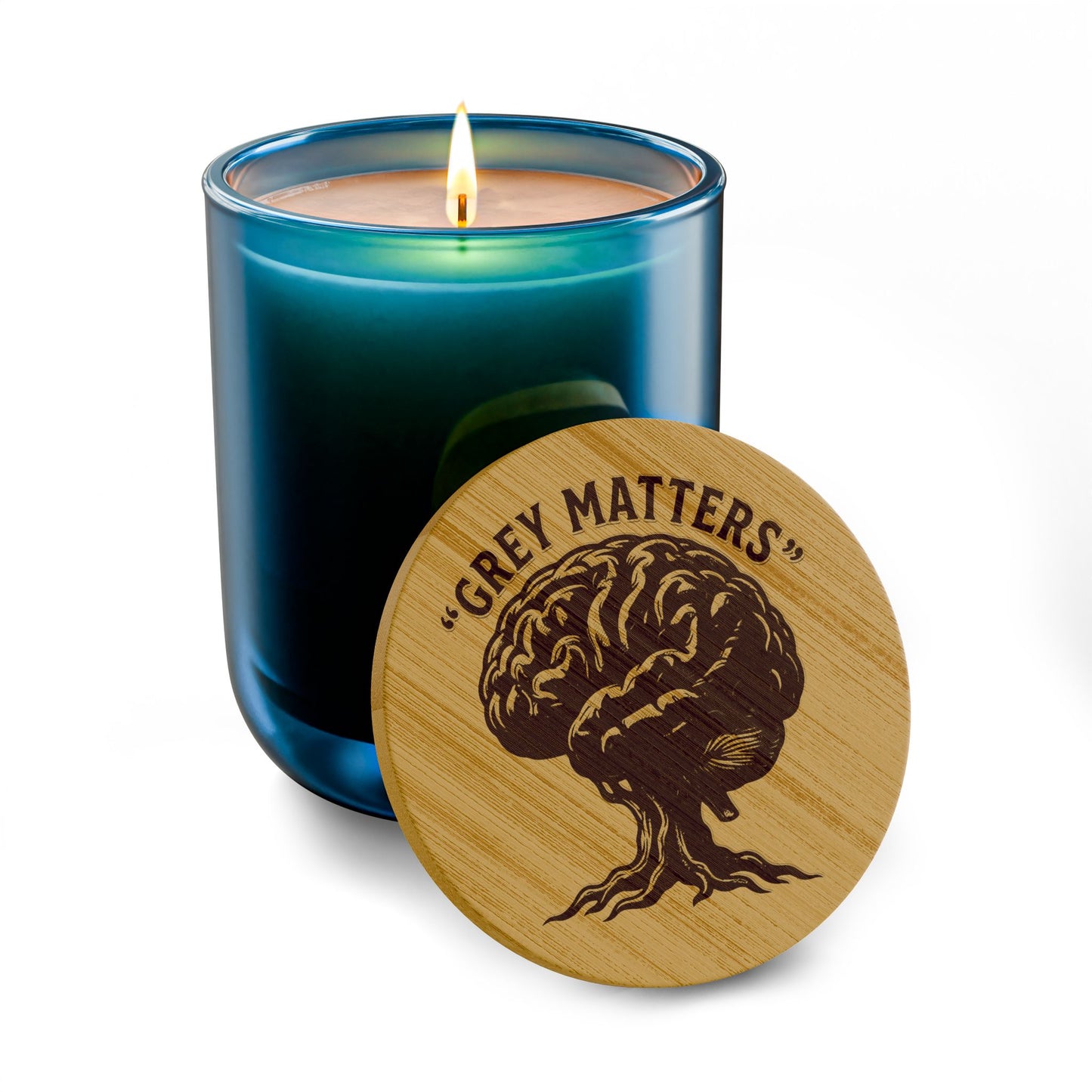 Engraved 'Grey Matters' 14oz Scented Soy Candle — Aromatherapy Gift Candle