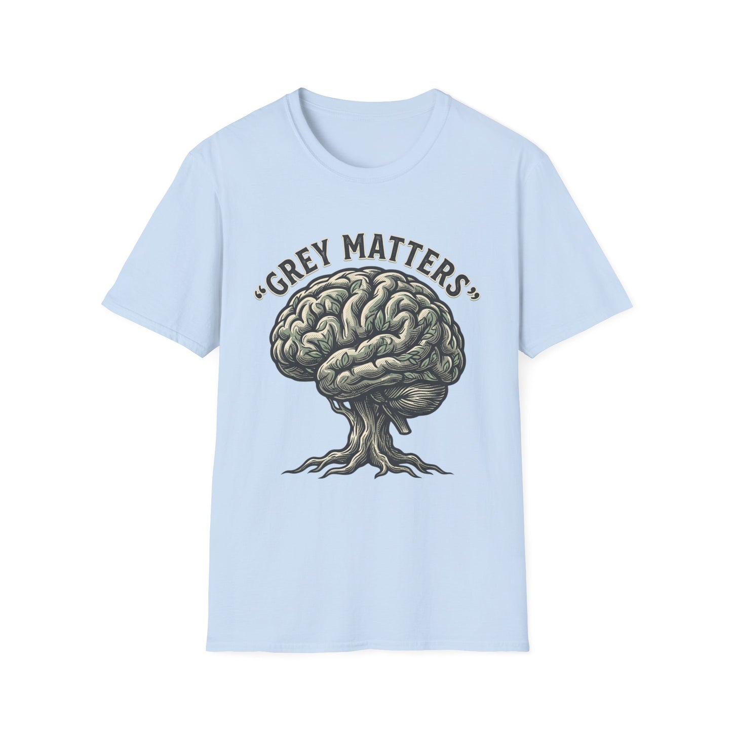 Grey Matters T-Shirt — Brain Tree Illustration Tee