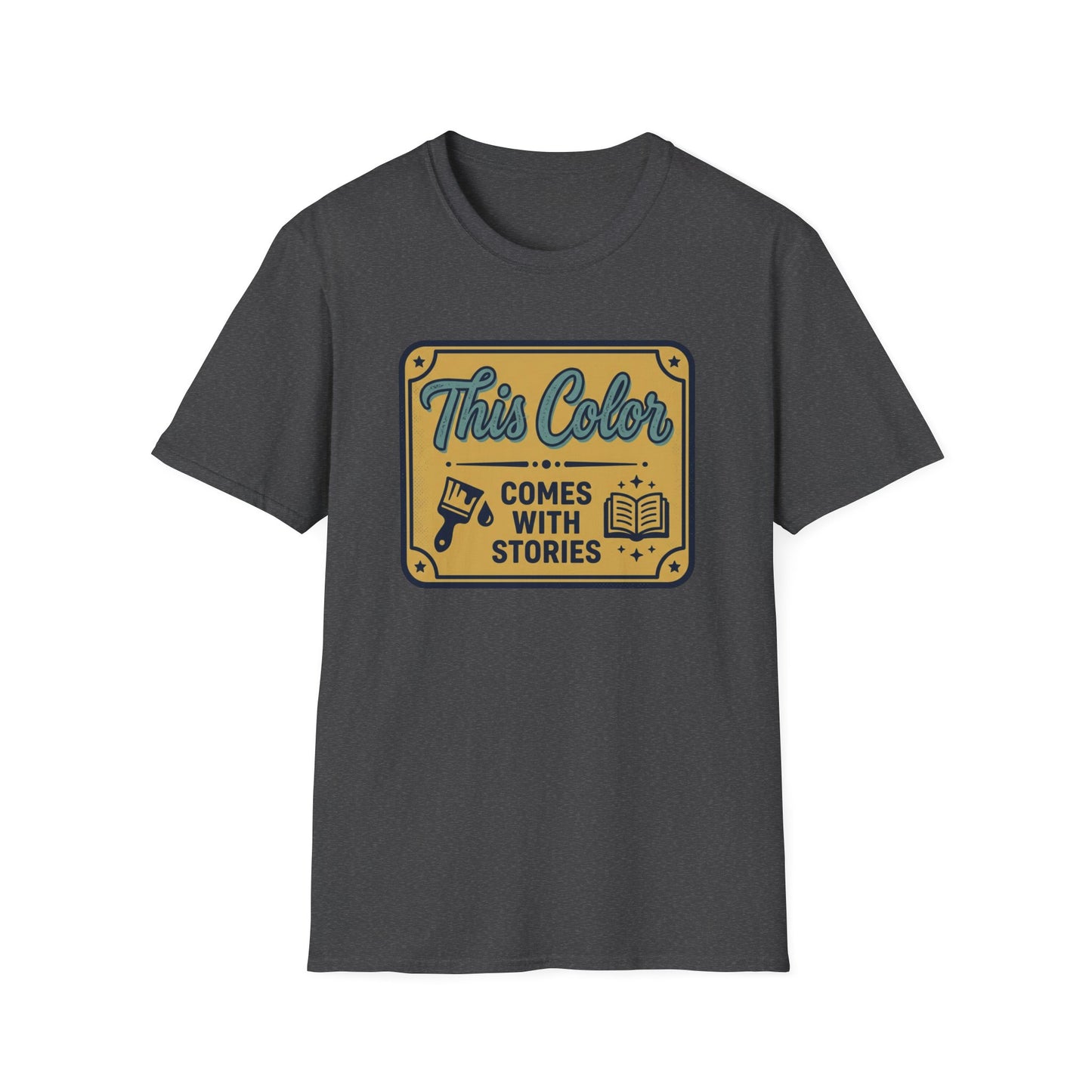 T-Shirt — "This Color Comes With Stories" Vintage Book Lover Graphic Tee
