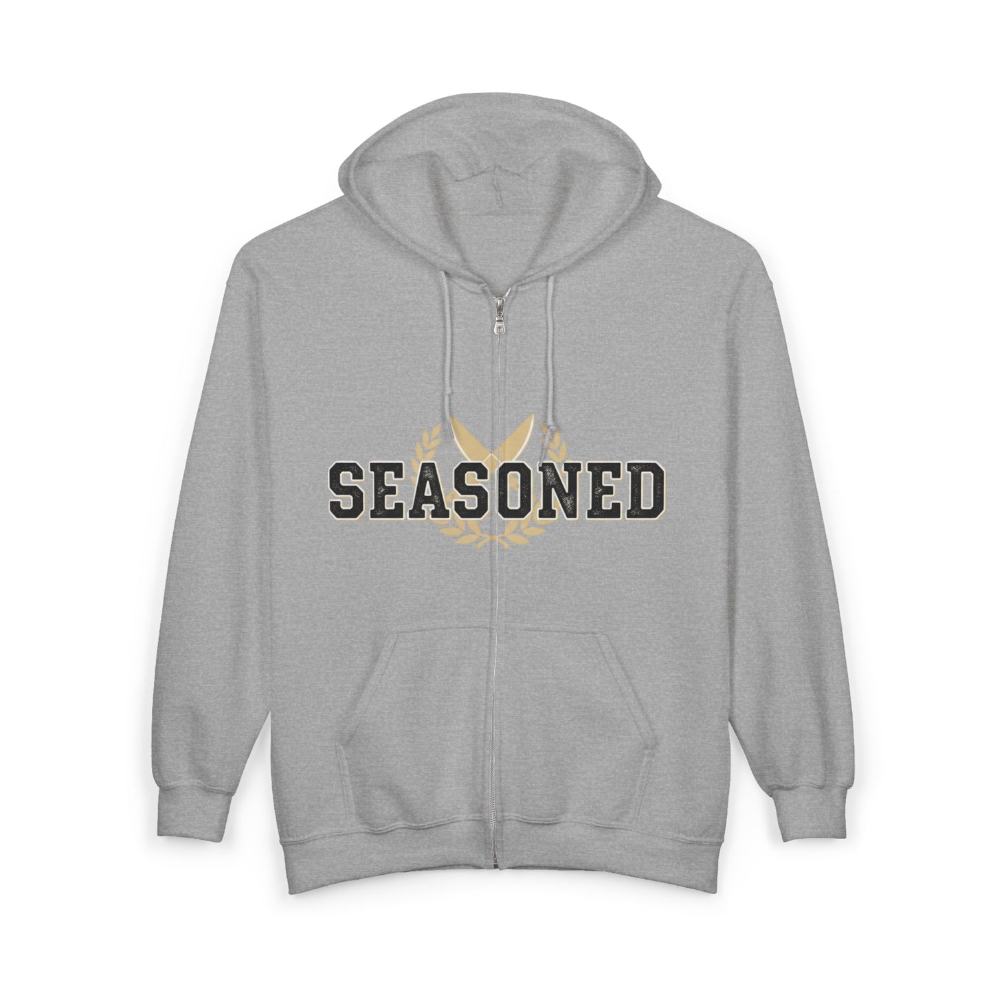 Seasoned Zip Hoodie – Vintage Chef / Culinary Lover Full-Zip Sweatshirt