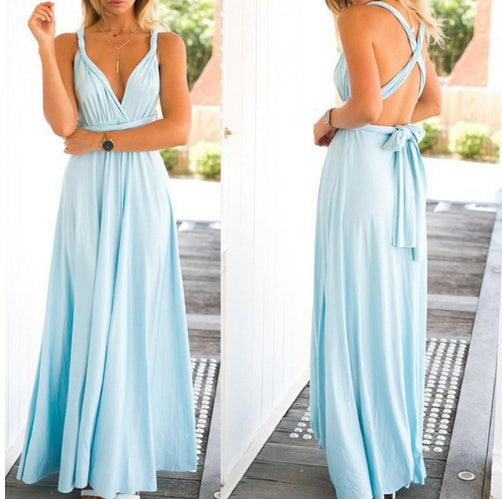 Women's  Long Party Dress Club Floor-Length Summer Backless Bandage Maxi Dress Multiway Boho Women Dress