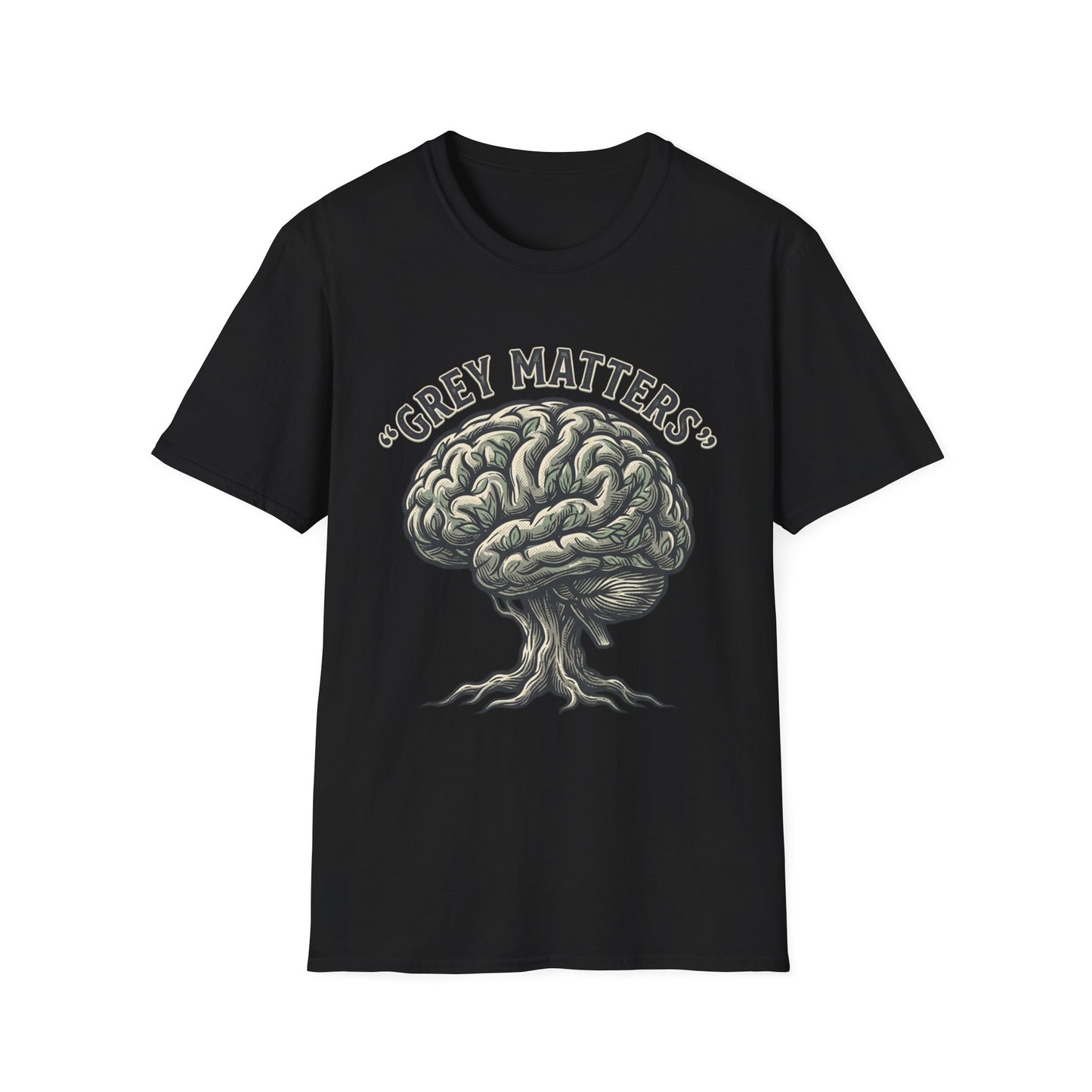 Grey Matters T-Shirt — Brain Tree Illustration Tee