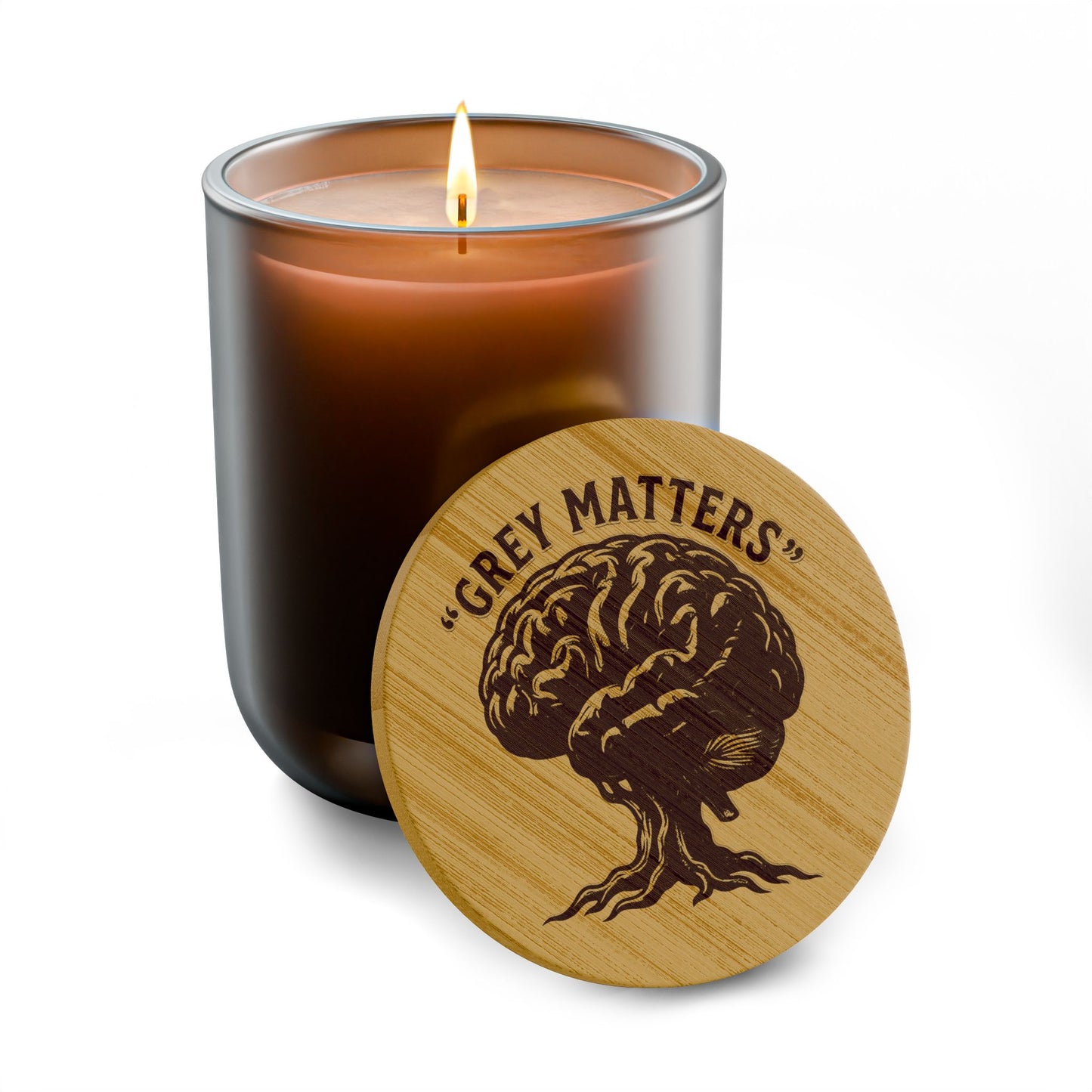 Engraved 'Grey Matters' 14oz Scented Soy Candle — Aromatherapy Gift Candle
