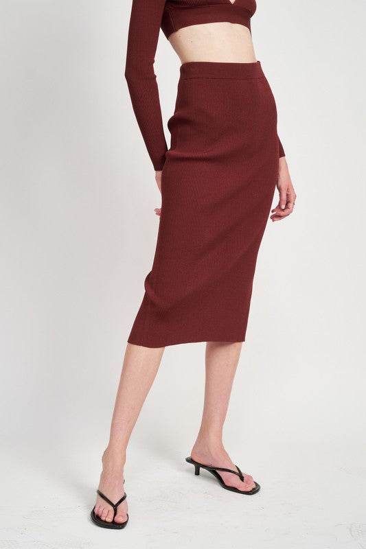 HIGH WAIST MIDI PINCIL SKIRT
