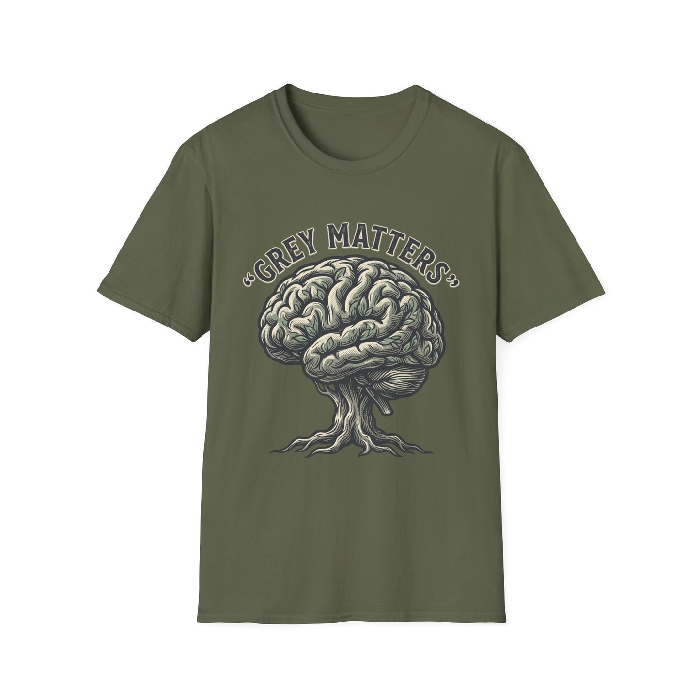 Grey Matters T-Shirt — Brain Tree Illustration Tee