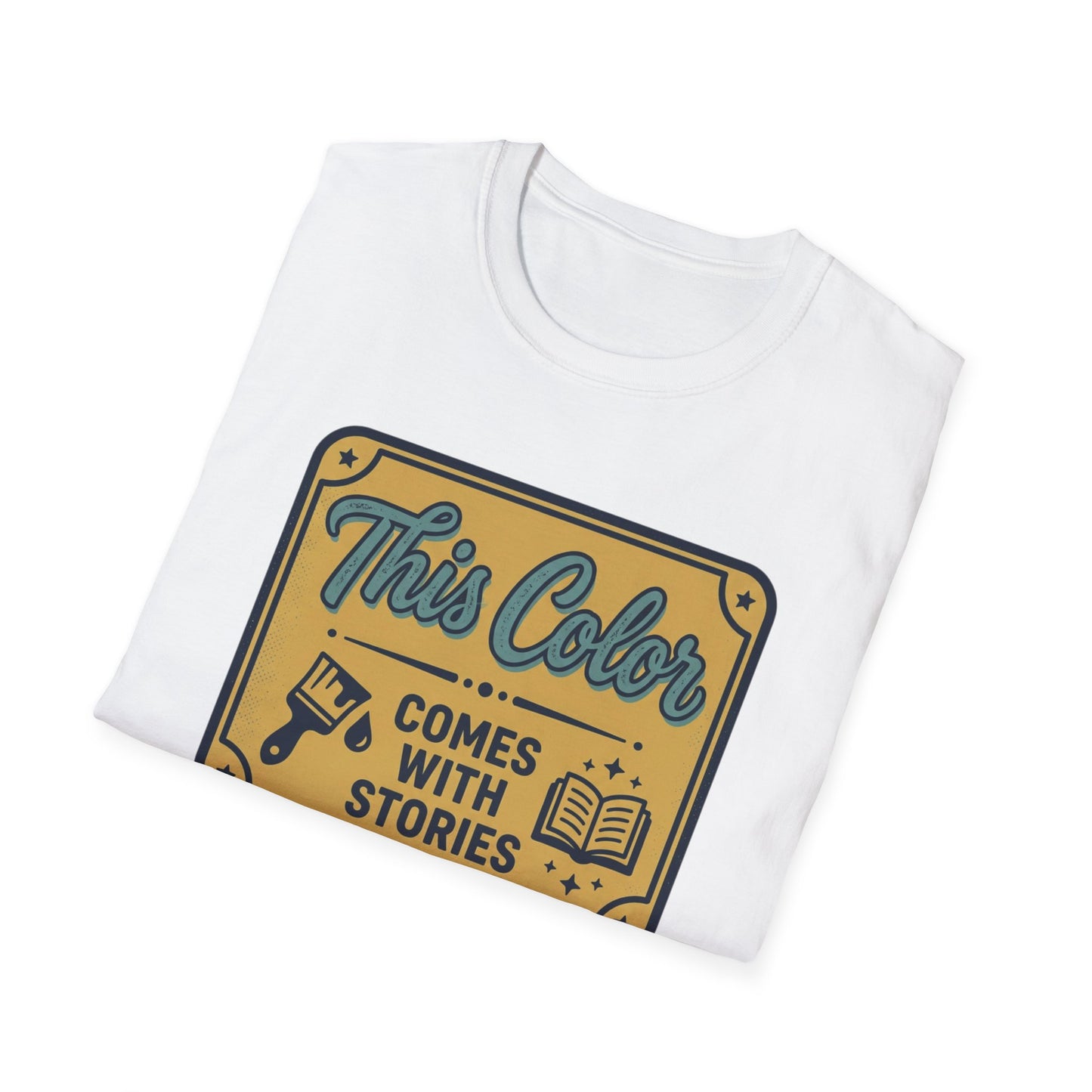 T-Shirt — "This Color Comes With Stories" Vintage Book Lover Graphic Tee