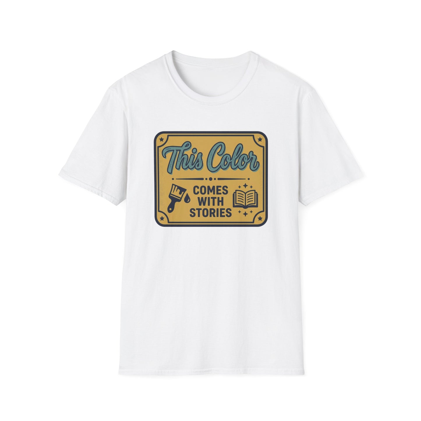 T-Shirt — "This Color Comes With Stories" Vintage Book Lover Graphic Tee