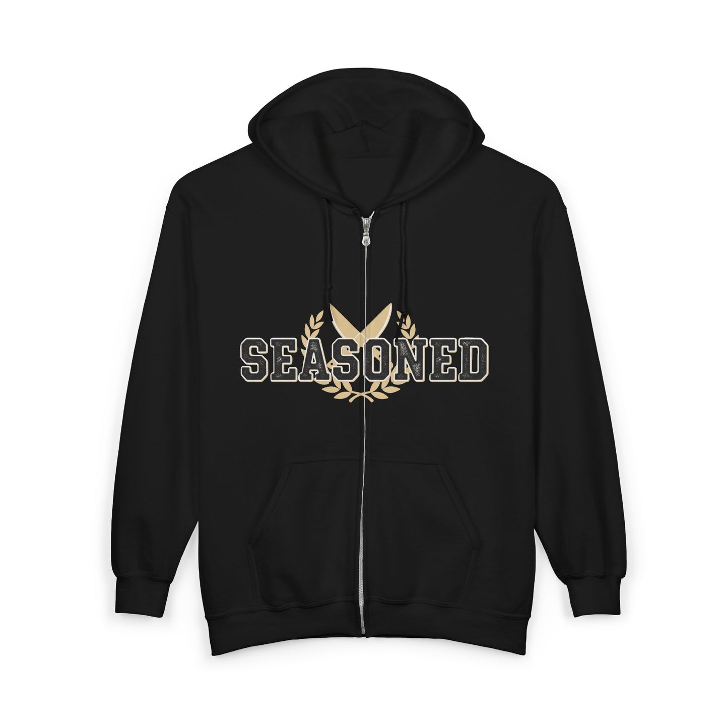 Seasoned Zip Hoodie – Vintage Chef / Culinary Lover Full-Zip Sweatshirt