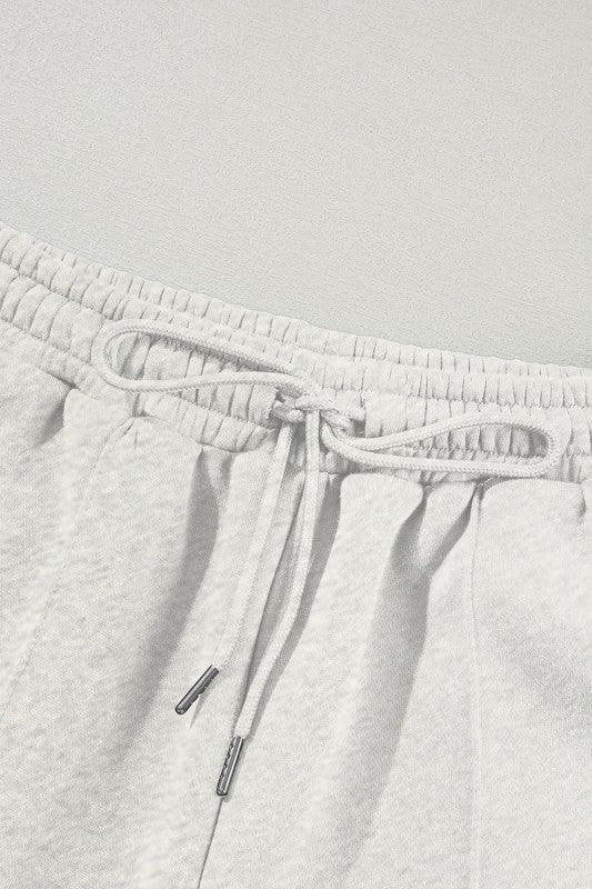 Solid Zip-Up Jacket and Drawstring Pants Set