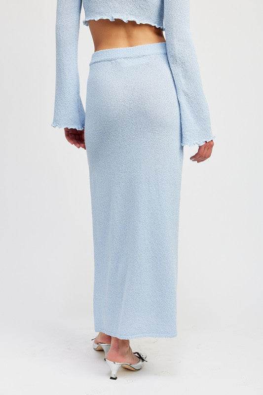 HIGH WAIST MAXI SKIRT WITH SLIT