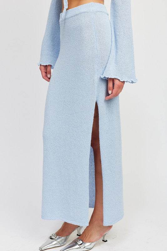HIGH WAIST MAXI SKIRT WITH SLIT