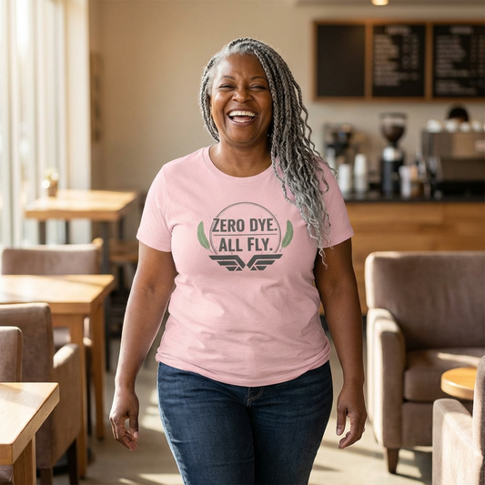 Zero Dye All Fly Women’s Tee — Eco-Friendly Vintage-Inspired Graphic T-Shirt
