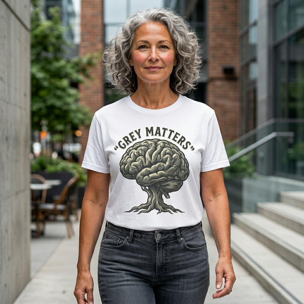 Grey Matters T-Shirt — Brain Tree Illustration Tee